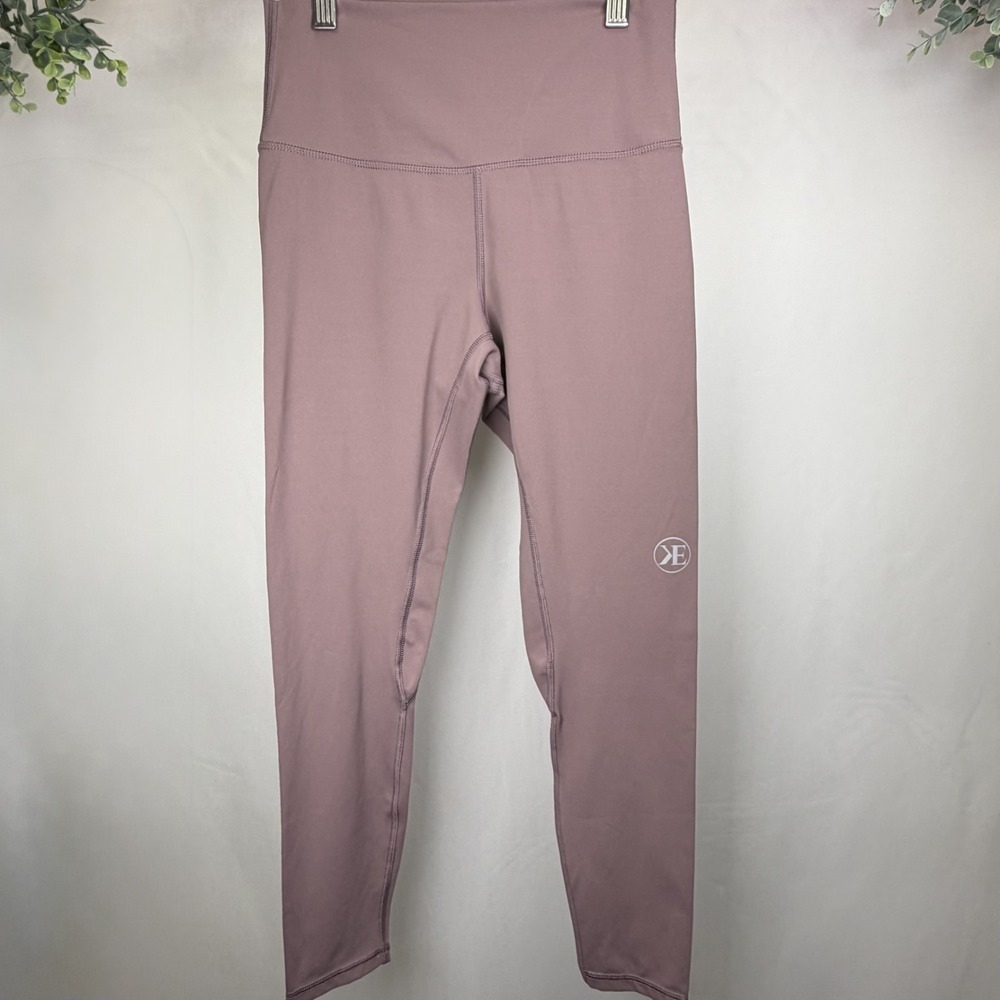 Women's‎ KE 7/8 Tight Leggings Size 8 High Rise Stretch Mauve Waist Pocket